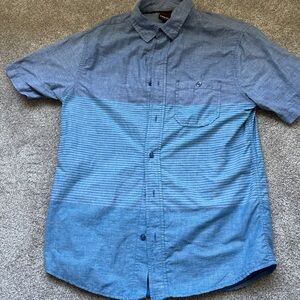 Tony Hawk Two-Tone Blue Short-Sleeve Button-Down Shirt